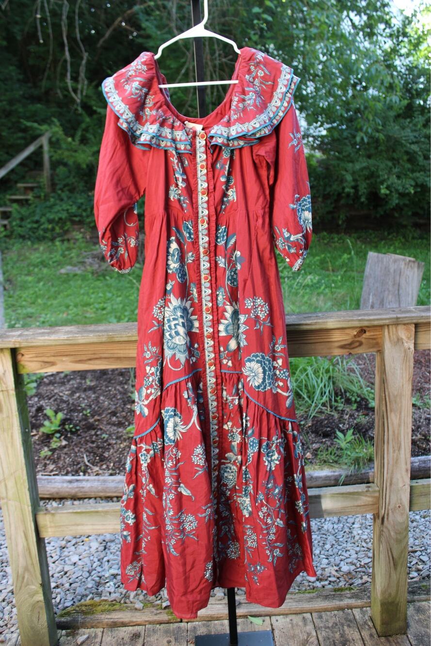 Farm Rio Tropical Landing Red Off Shoulder Dress ❤️🌿 | Size S || MSRP $330